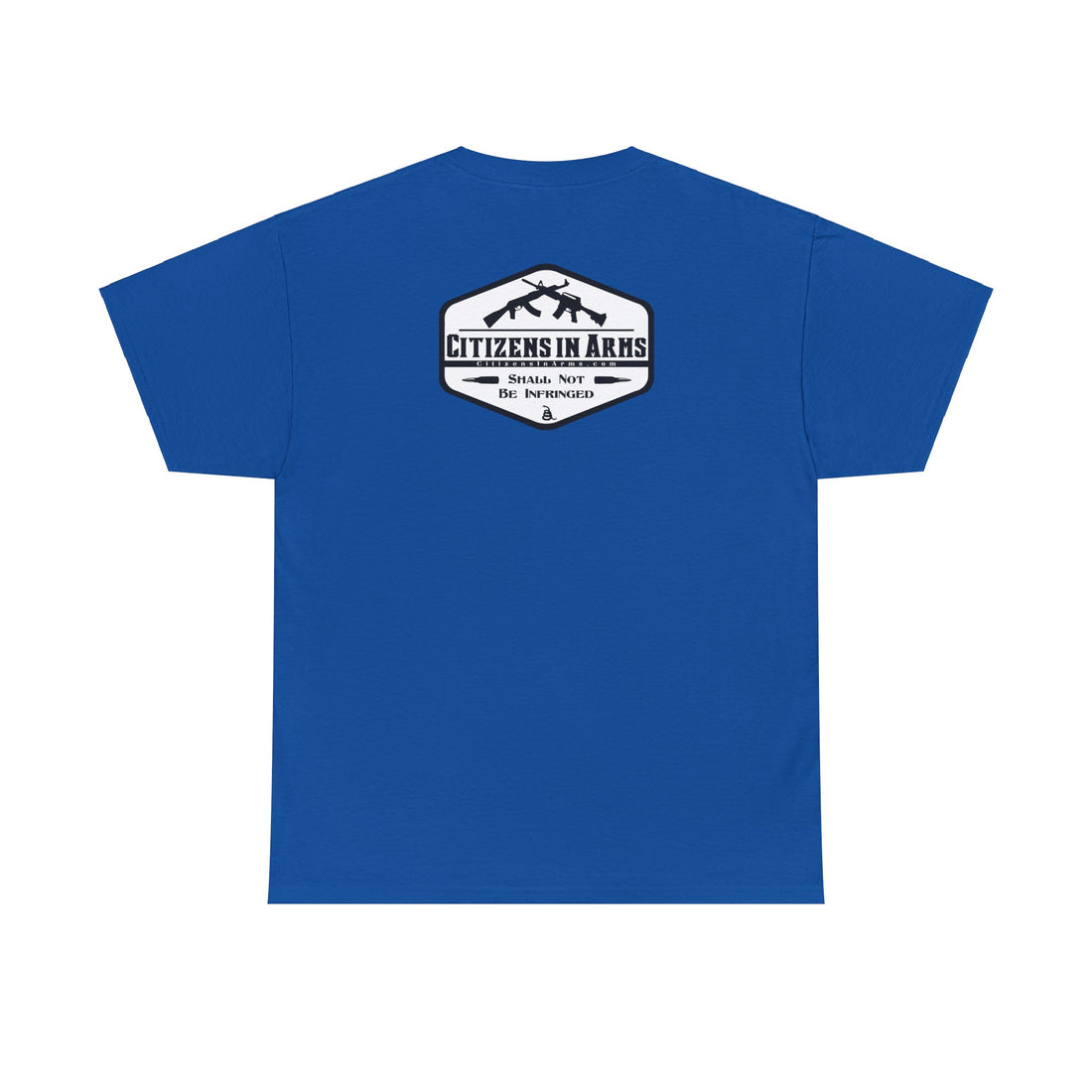 Jefferson quote on front 3 - Citizens in Arms - Unisex Heavy Cotton Tee - "When the government fears the people, there is liberty, when the people fear the government there is tyranny" - Thomas Jefferson