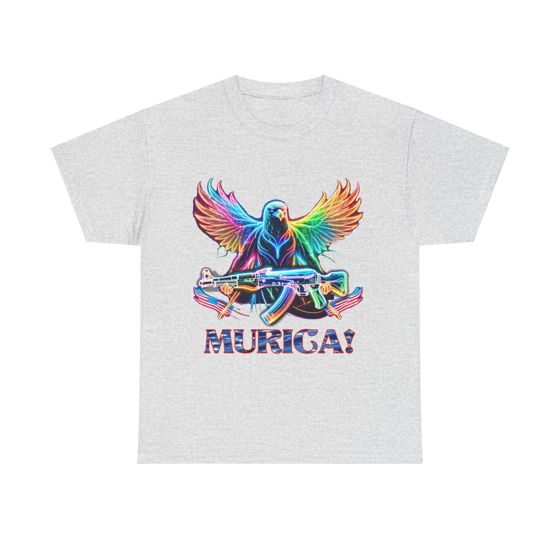Murica - Eagle Holding AK 47 - Citizens in Arms - Unisex Heavy Cotton Tee -
