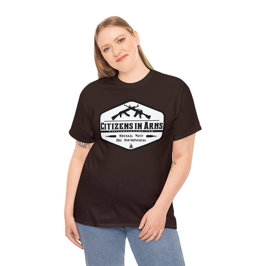 Question All Authority - Citizens in Arms - Unisex Heavy Cotton Tee