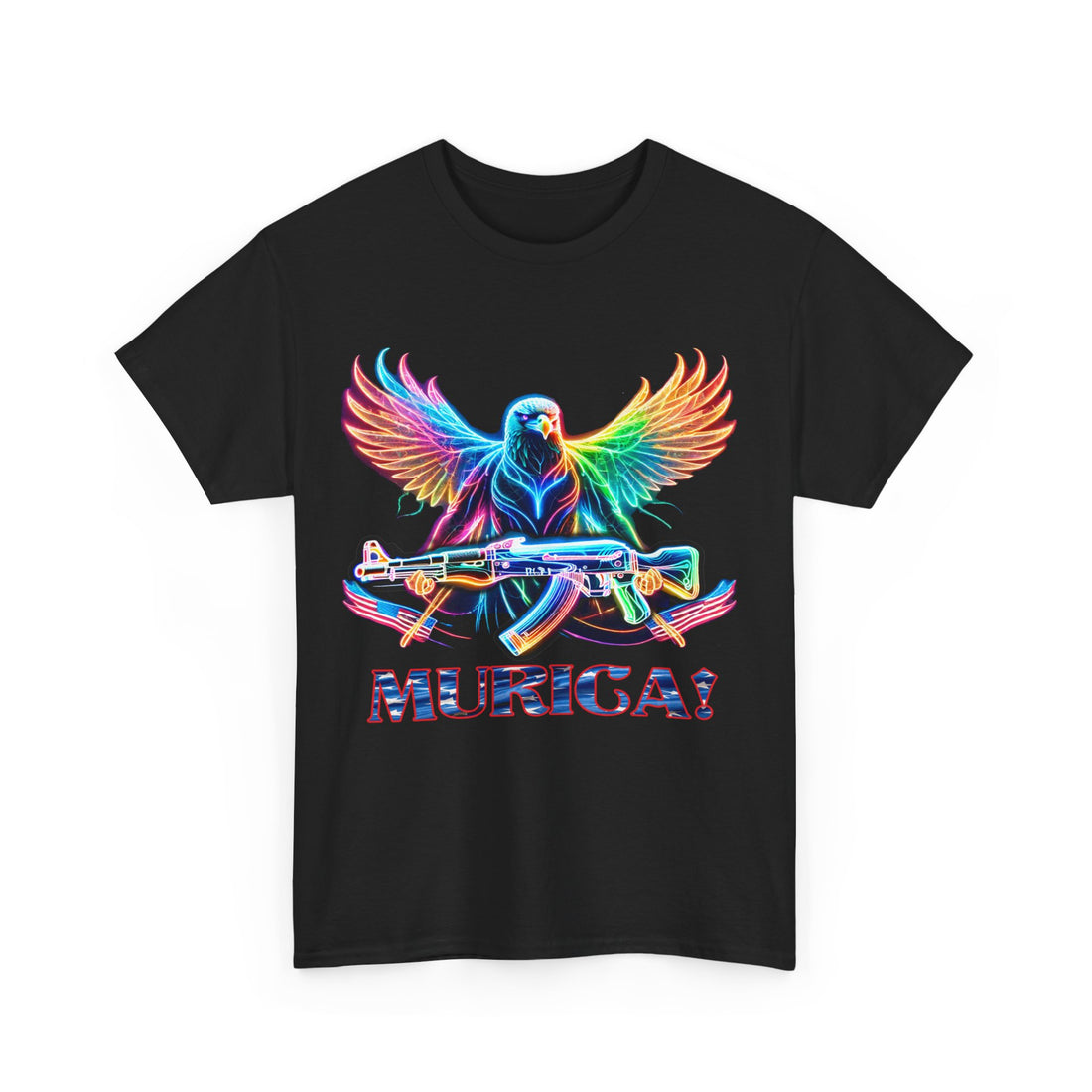 Murica - Eagle Holding AK 47 - Citizens in Arms - Unisex Heavy Cotton Tee -