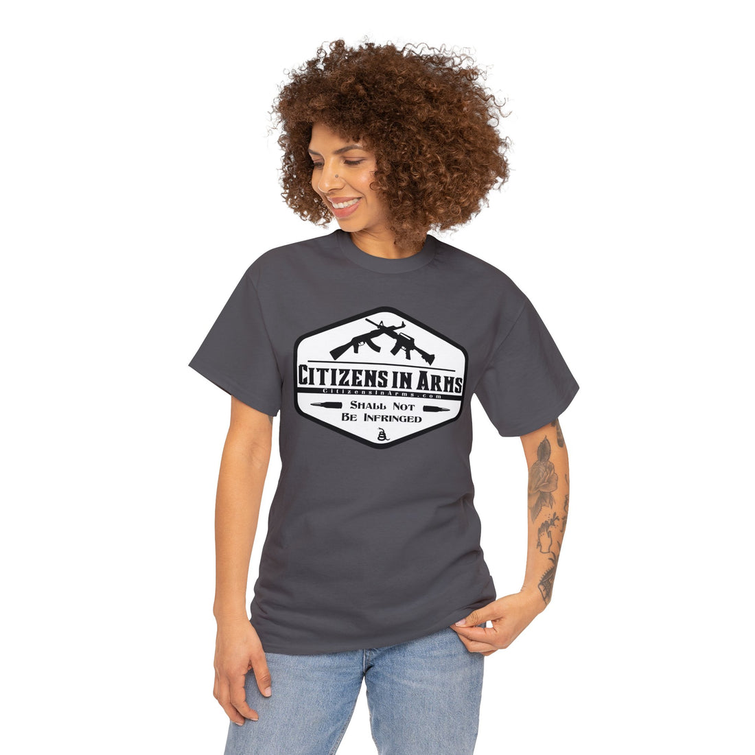 Question All Authority - Citizens in Arms - Unisex Heavy Cotton Tee