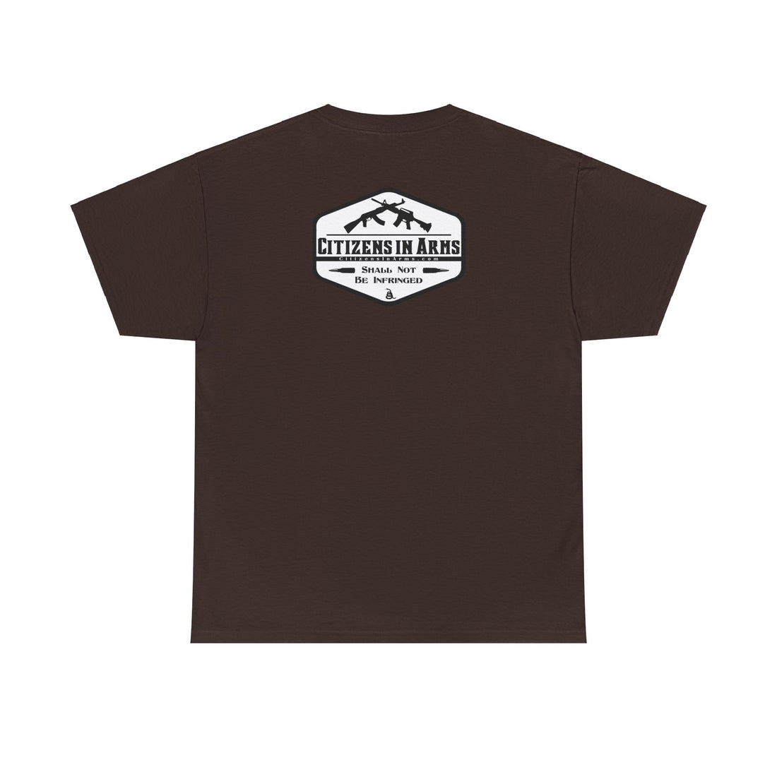 Jefferson quote on front 2 - Citizens in Arms - Unisex Heavy Cotton Tee - "I prefer dangerous freedom to peaceful slavery" - Thomas Jefferson