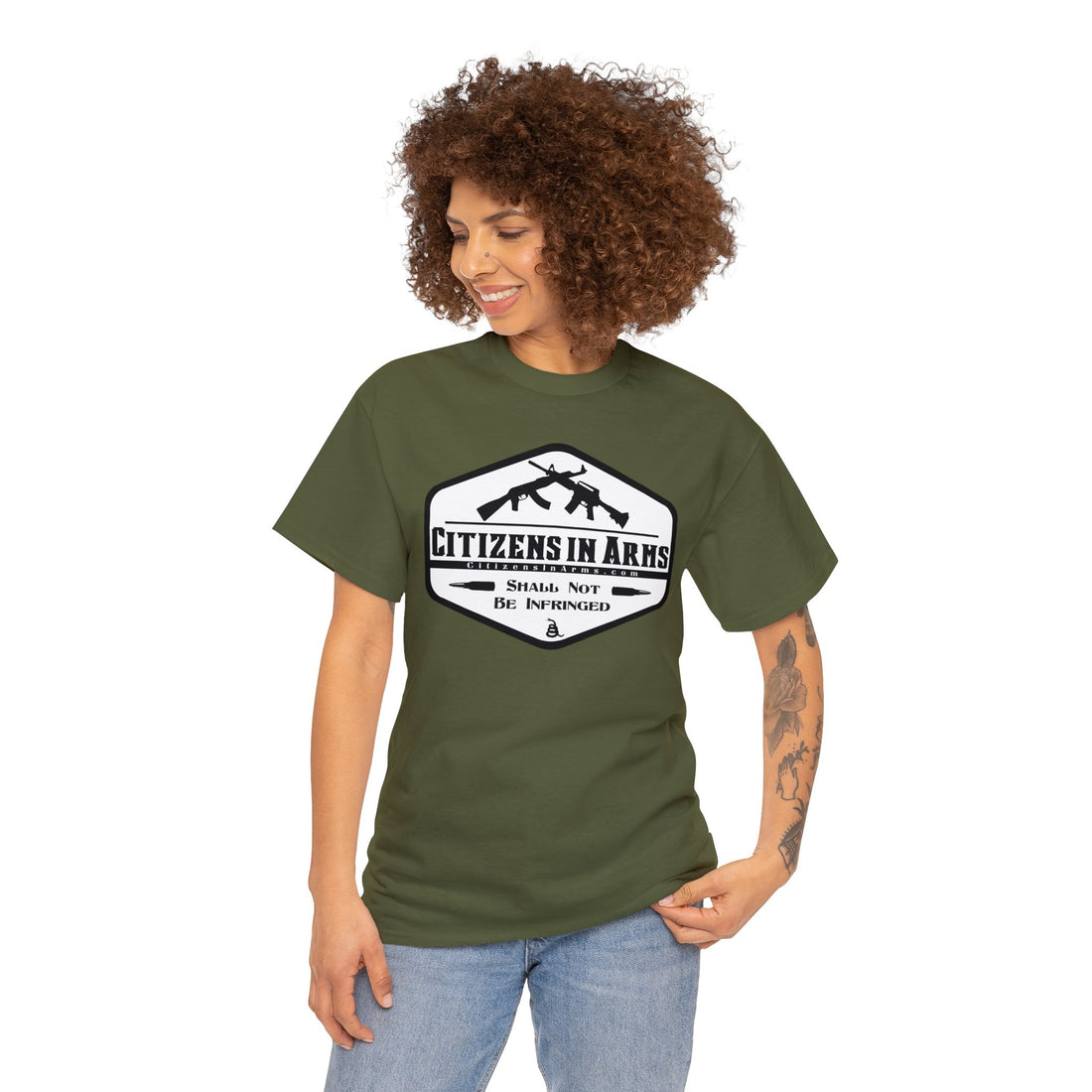 Question All Authority - Citizens in Arms - Unisex Heavy Cotton Tee