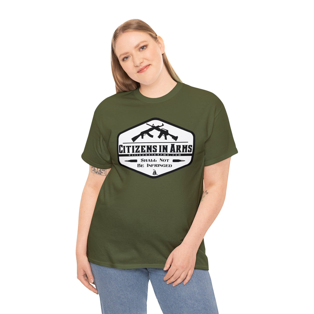 Question All Authority - Citizens in Arms - Unisex Heavy Cotton Tee