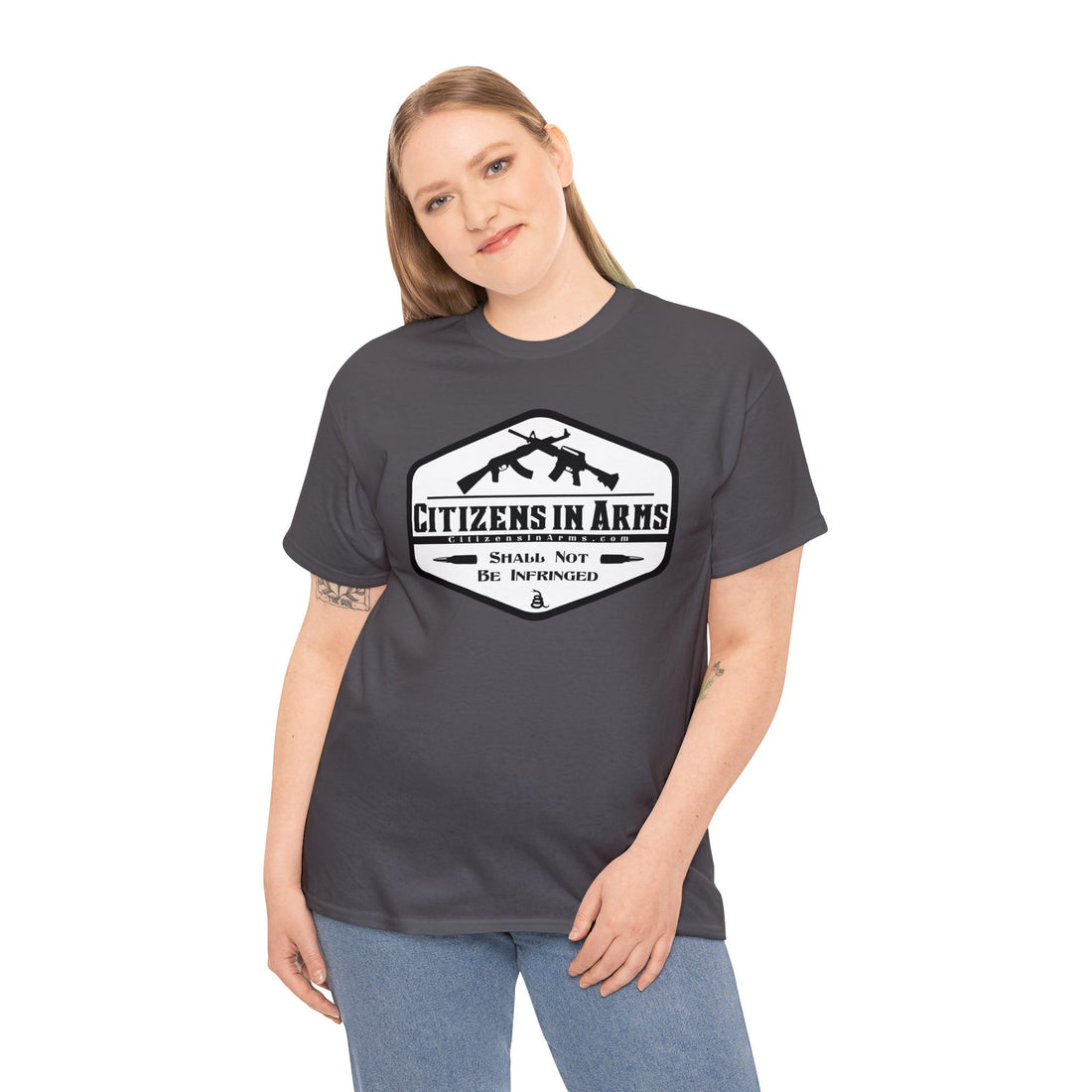 Question All Authority - Citizens in Arms - Unisex Heavy Cotton Tee