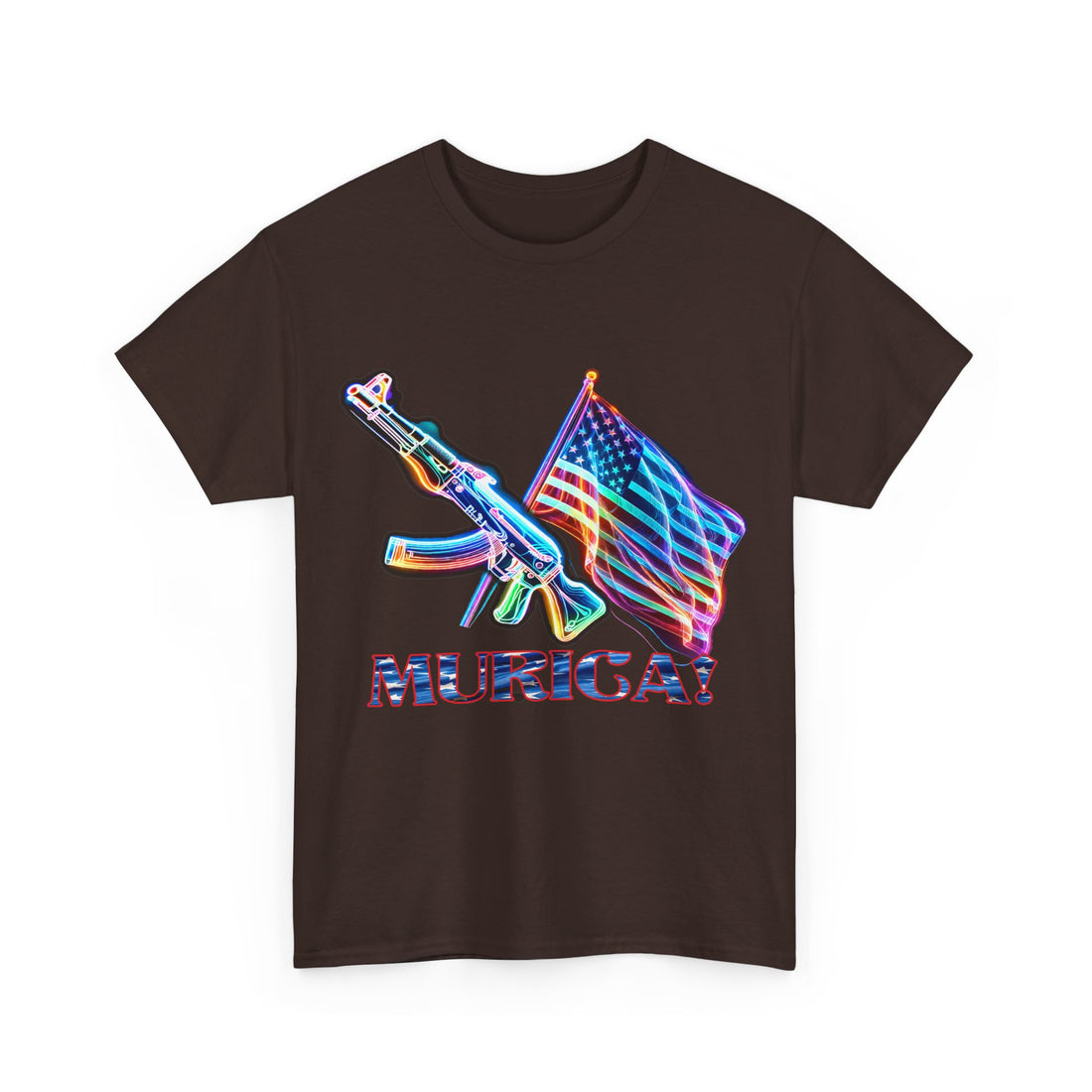 Murica - AK 47 & Flag - Citizens in Arms - Unisex Heavy Cotton Tee -