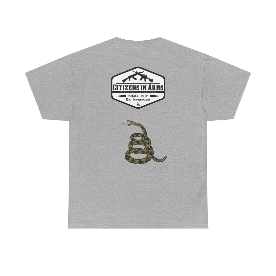 Pro-Gun - Anti-Comie - Citizens in Arms + Gadsden Snake - Unisex Heavy Cotton Tee