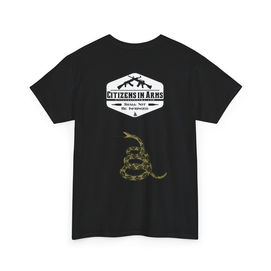 Pro-Gun - Anti-Comie - Citizens in Arms + Gadsden Snake - Unisex Heavy Cotton Tee