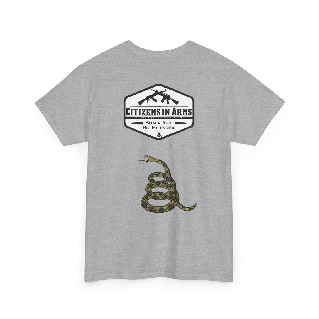 Pro-Gun - Anti-Comie - Citizens in Arms + Gadsden Snake - Unisex Heavy Cotton Tee