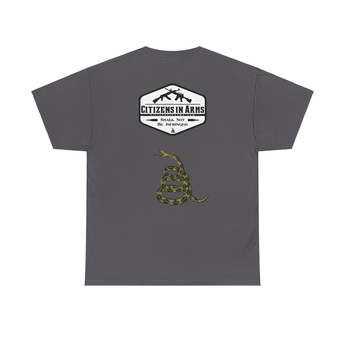 Pro-Gun - Anti-Comie - Citizens in Arms + Gadsden Snake - Unisex Heavy Cotton Tee