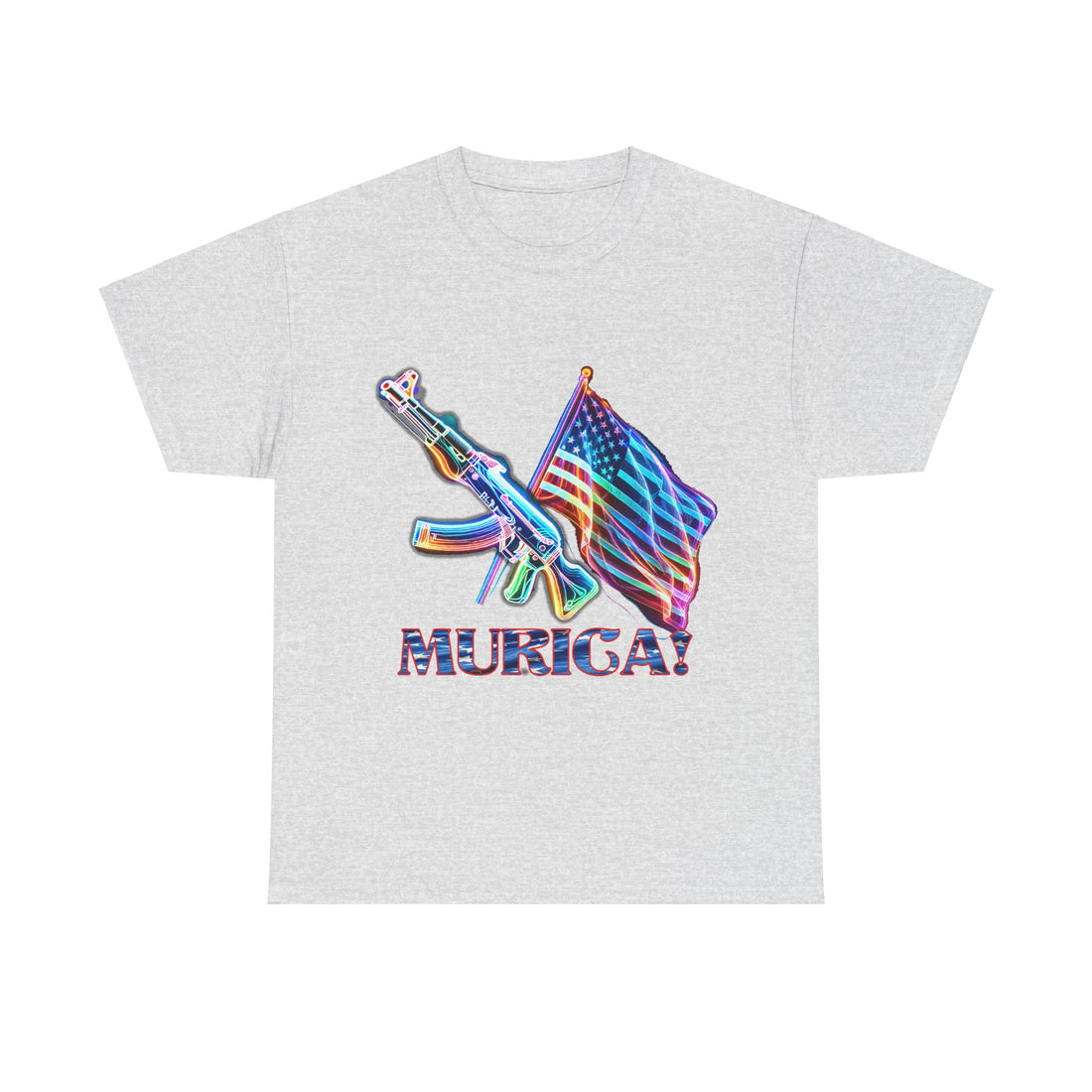 Murica - AK 47 & Flag - Citizens in Arms - Unisex Heavy Cotton Tee -