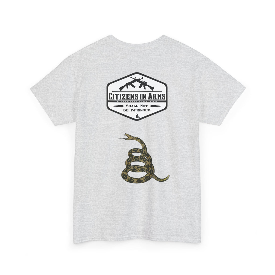 Pro-Gun Anti-Woke B.S. - Citizens in Arms + Gadsden Snake - Unisex Heavy Cotton Tee