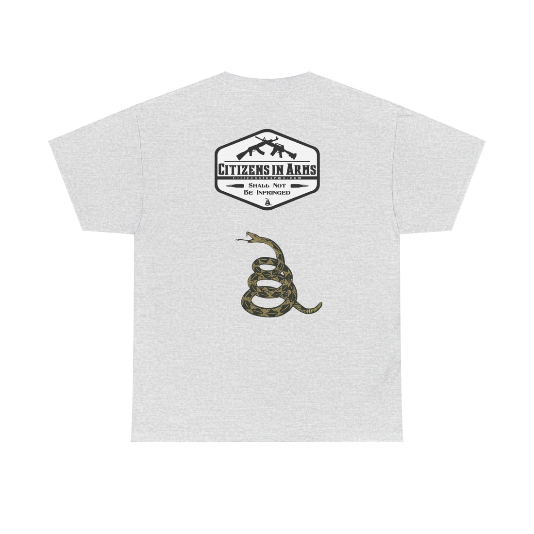 Pro-Gun - Anti-Comie - Citizens in Arms + Gadsden Snake - Unisex Heavy Cotton Tee