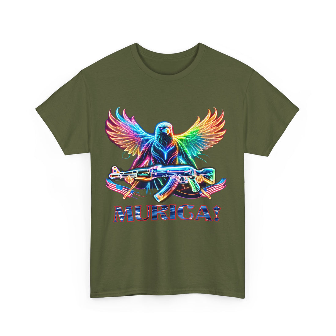 Murica - Eagle Holding AK 47 - Citizens in Arms - Unisex Heavy Cotton Tee -