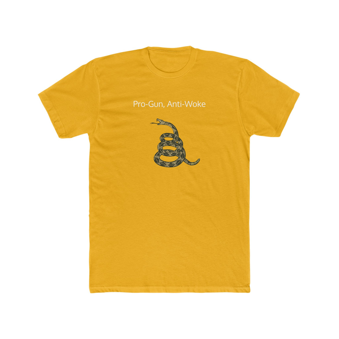 Pro-Gun, Anti-Woke with Gadsden Snake - Citizens in Arms - Men's Cotton Crew Tee