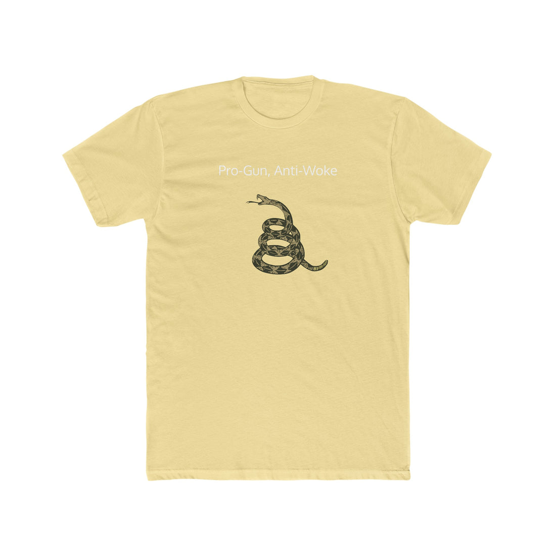 Pro-Gun, Anti-Woke with Gadsden Snake - Citizens in Arms - Men's Cotton Crew Tee