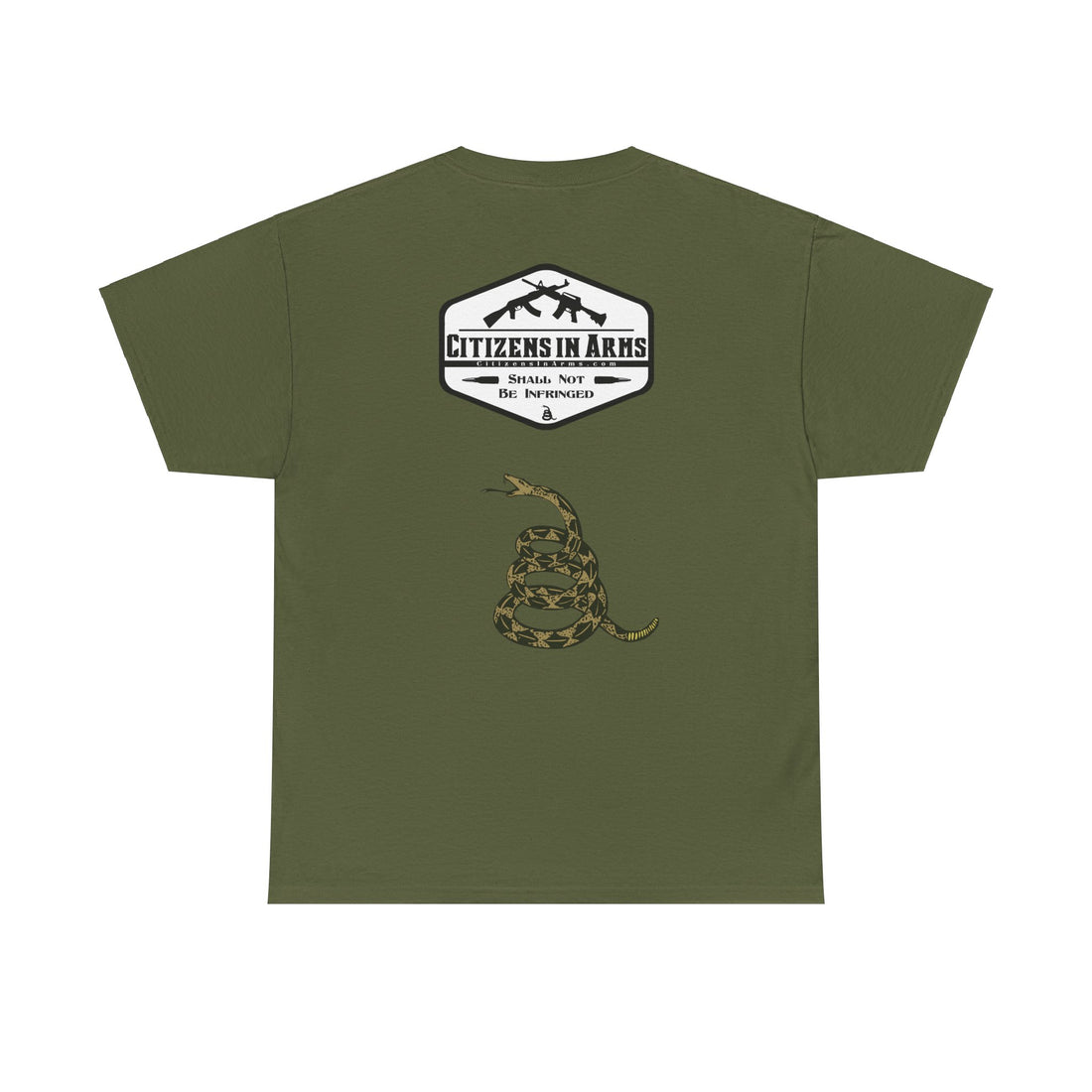 Pro-Gun - Anti-Comie - Citizens in Arms + Gadsden Snake - Unisex Heavy Cotton Tee